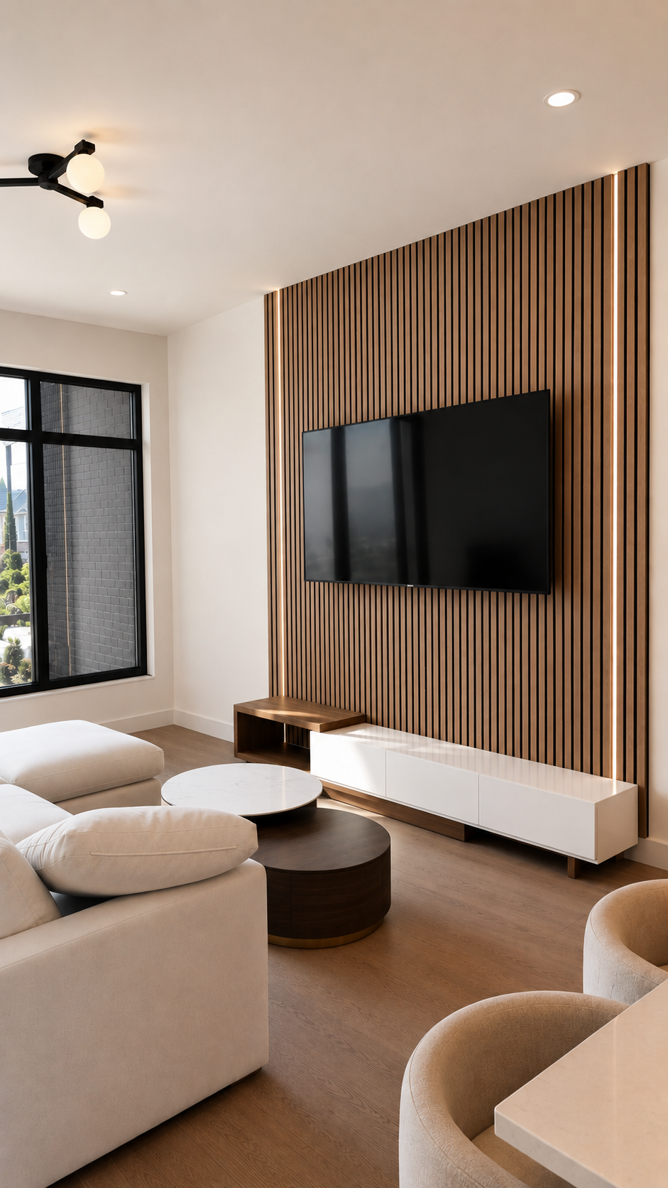 Light Walnut Acoustic Slat Wall Panel 8ft