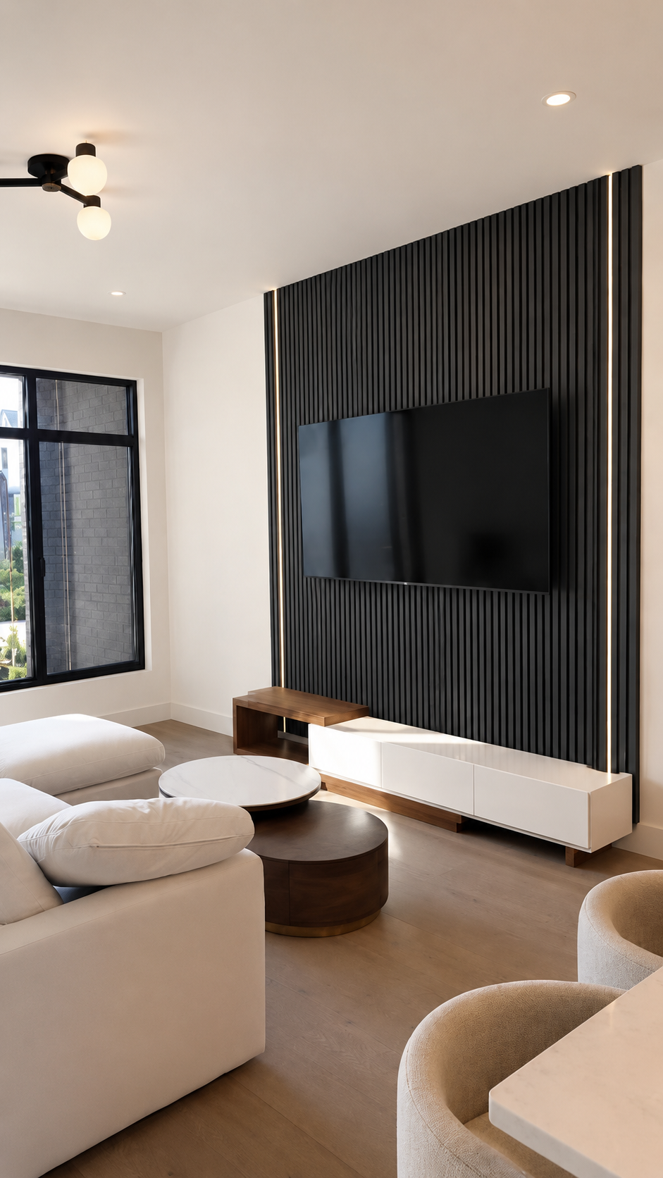 Black Ebony Acoustic Slat Wall Panel 8ft