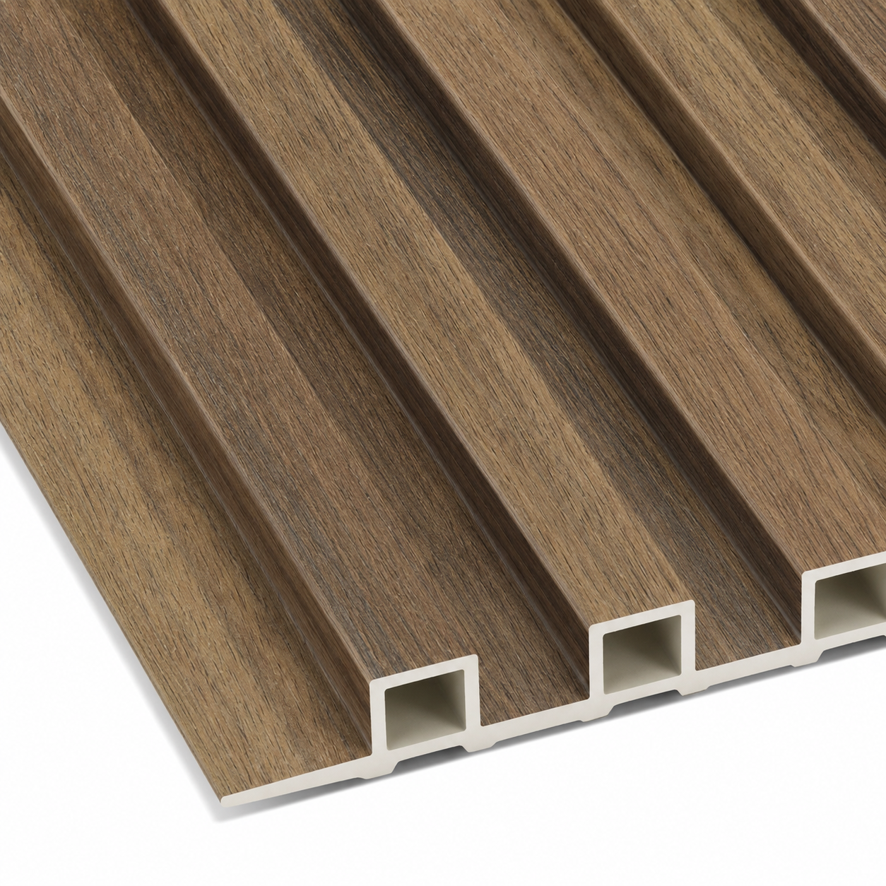 Smoked Walnut WPC Fluted Slat Wall Panel