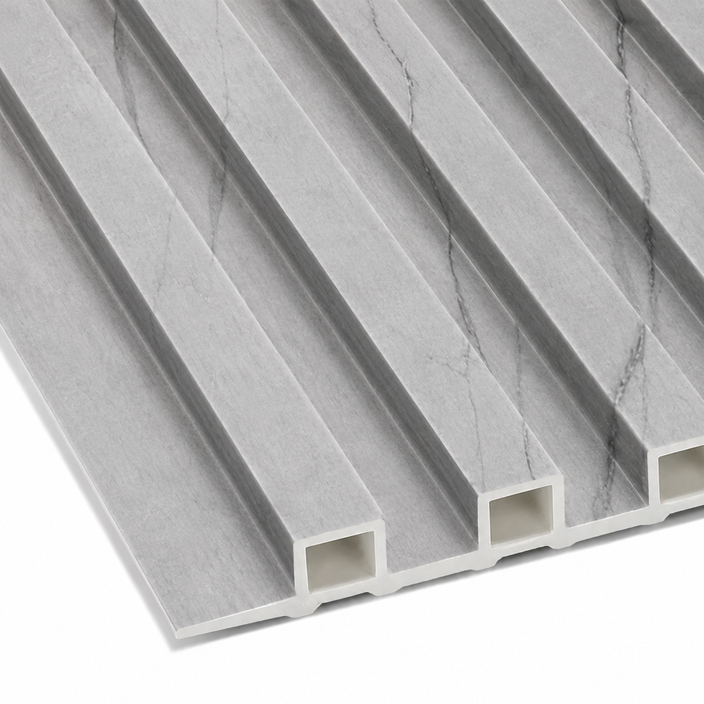 Cloud Gray WPC Fluted Slat Wall Panel