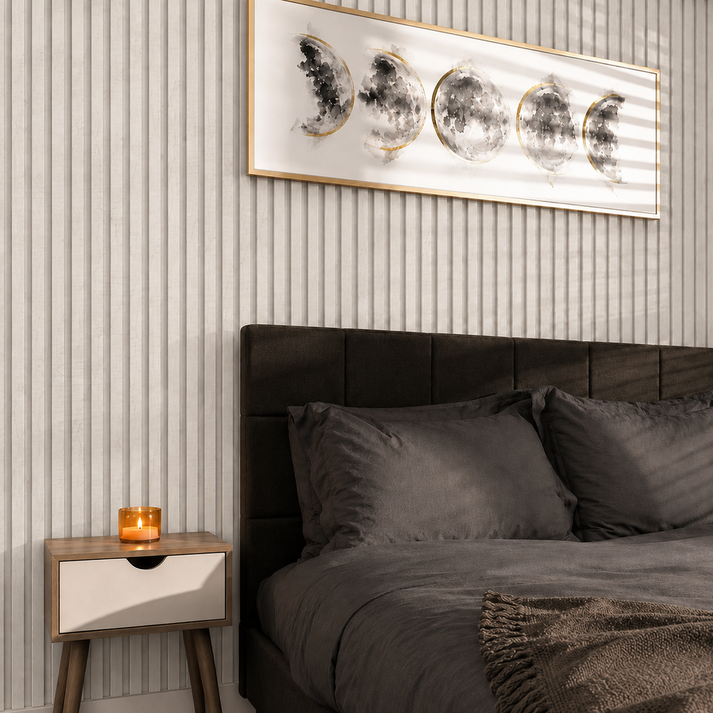 Arctic Ash Smoked WPC Fluted Slat Wall Panel