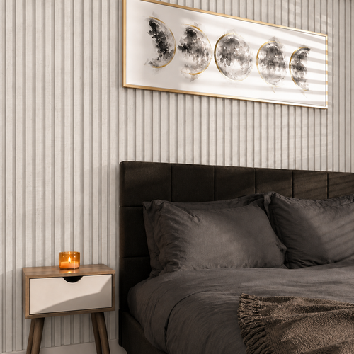 Arctic Ash Smoked WPC Fluted Slat Wall Panel
