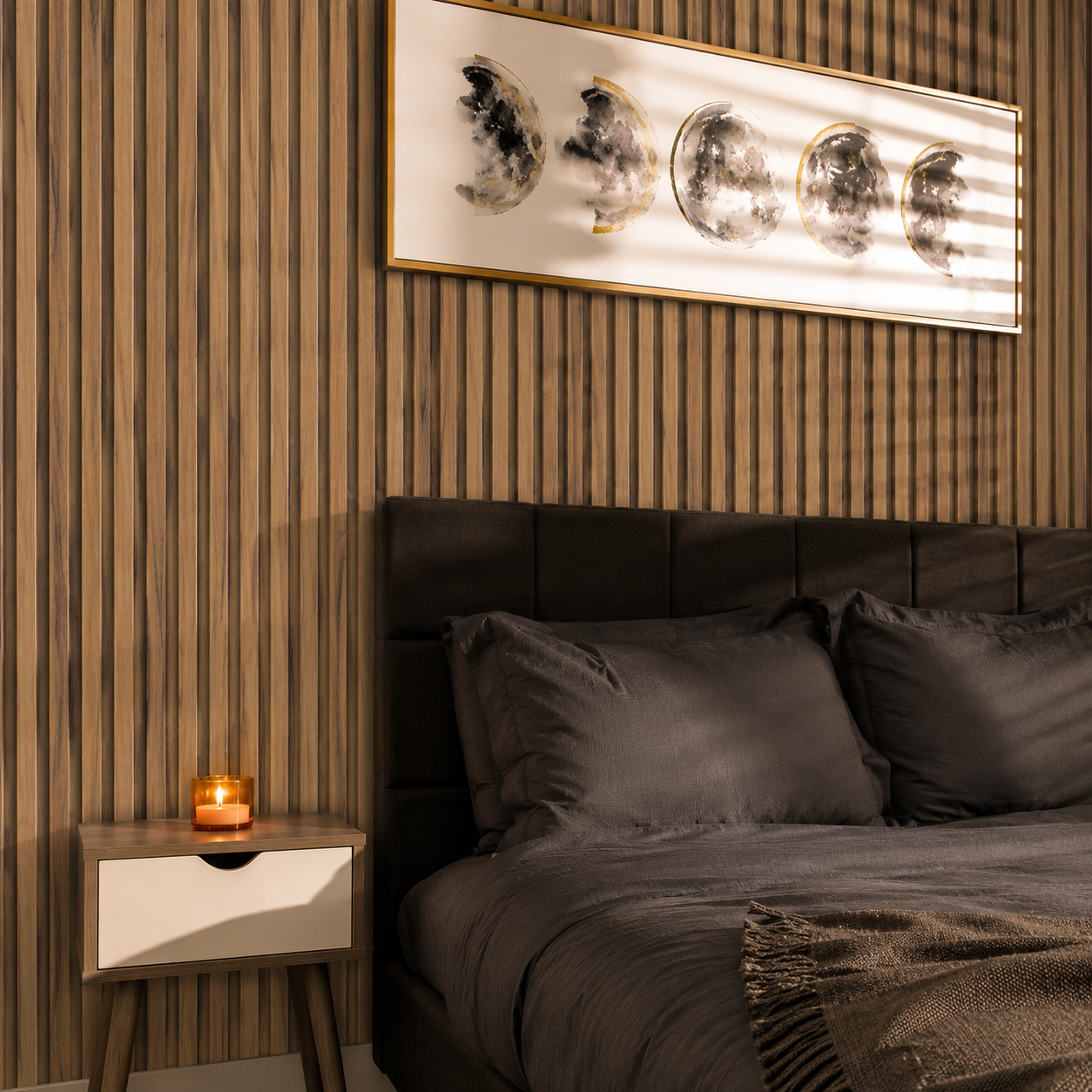 Smoked Walnut WPC Fluted Slat Wall Panel