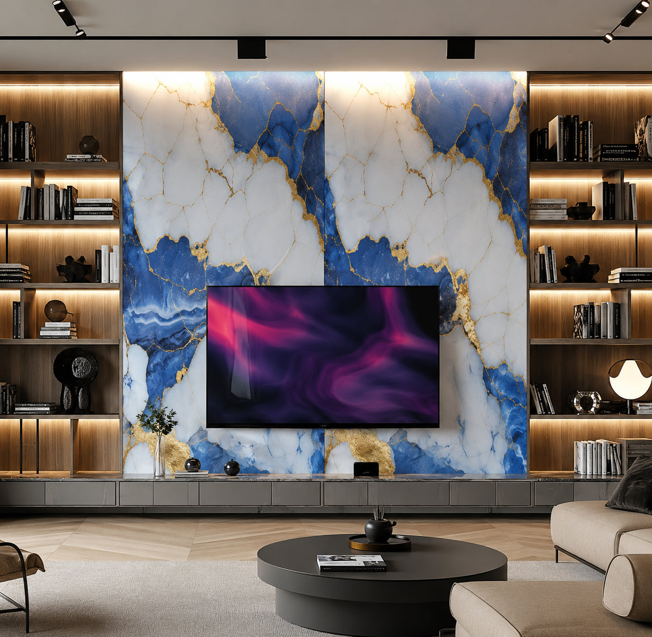 Sapphire Crest PVC Marble Wall