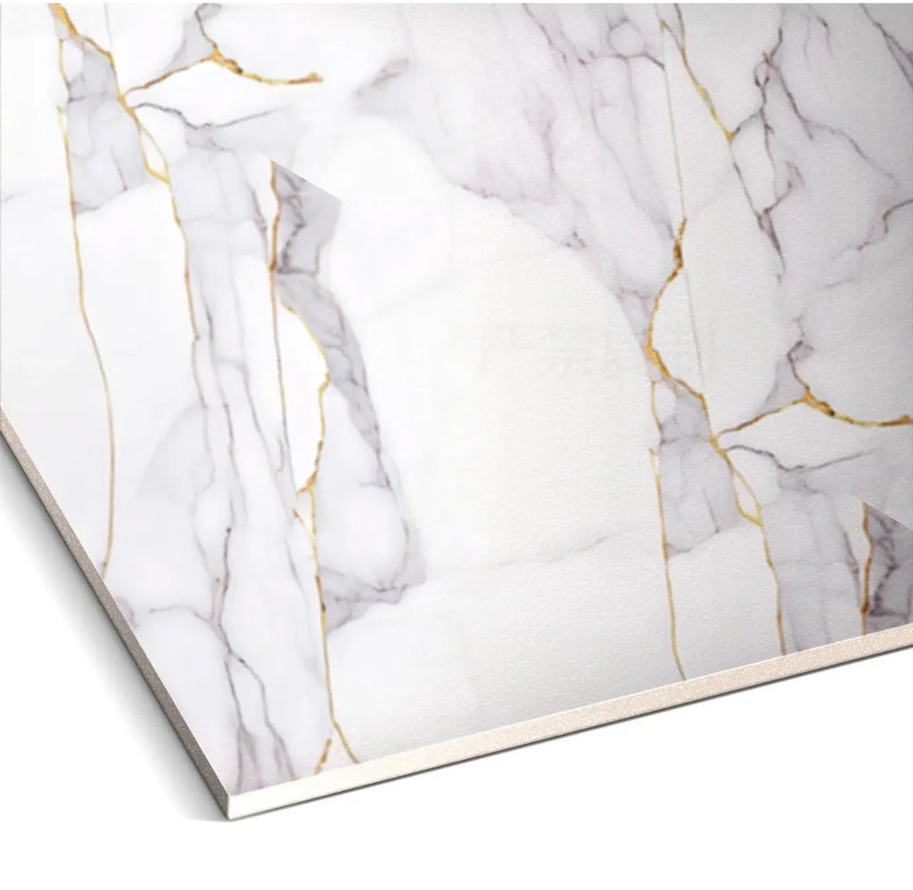 White Silk Vein PVC Marble Wall