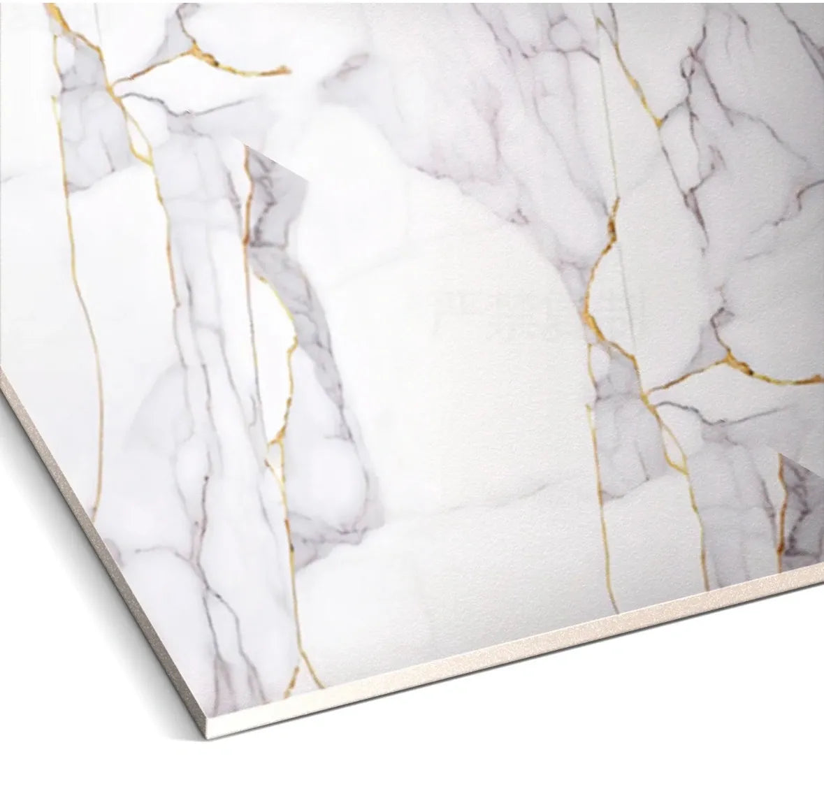 White Silk Vein PVC Marble Wall