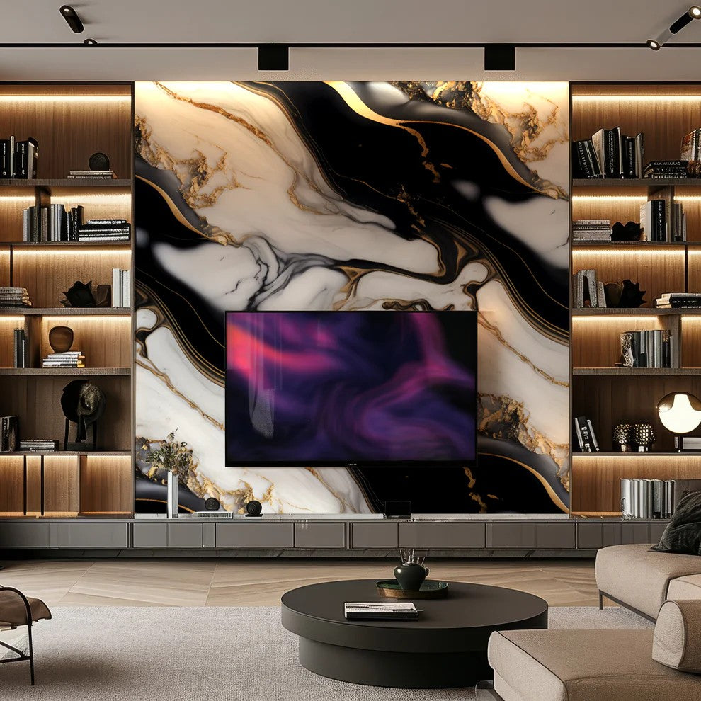 Luxe Noir Marble PVC Wall