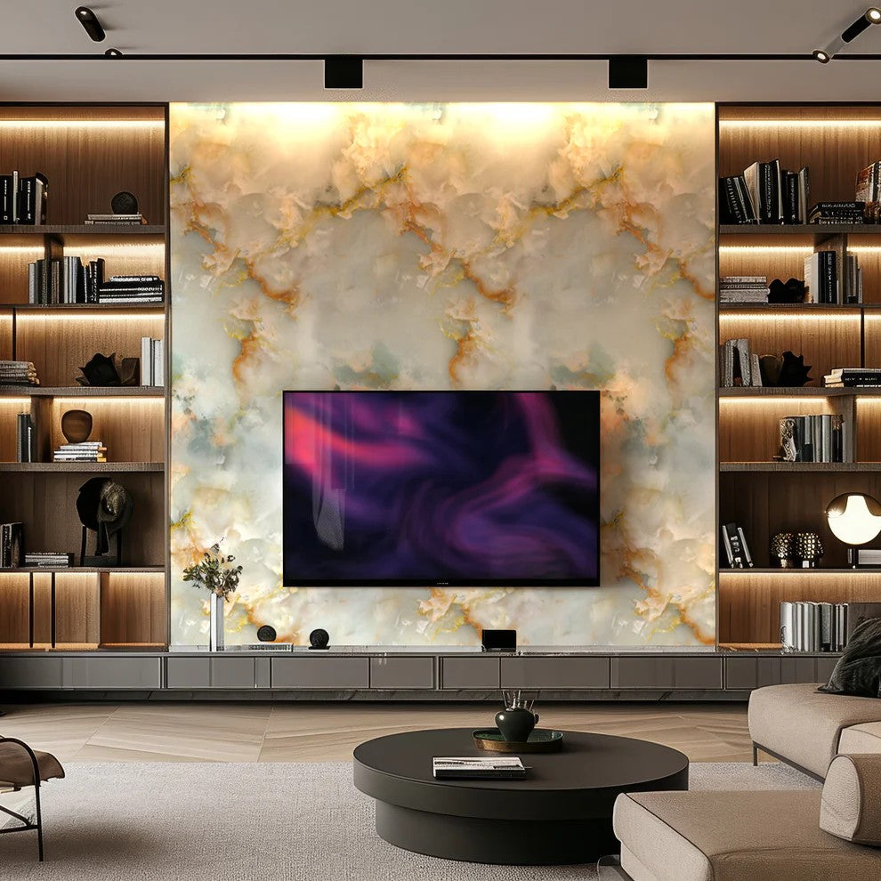 Peach Quartz Marble PVC Wall