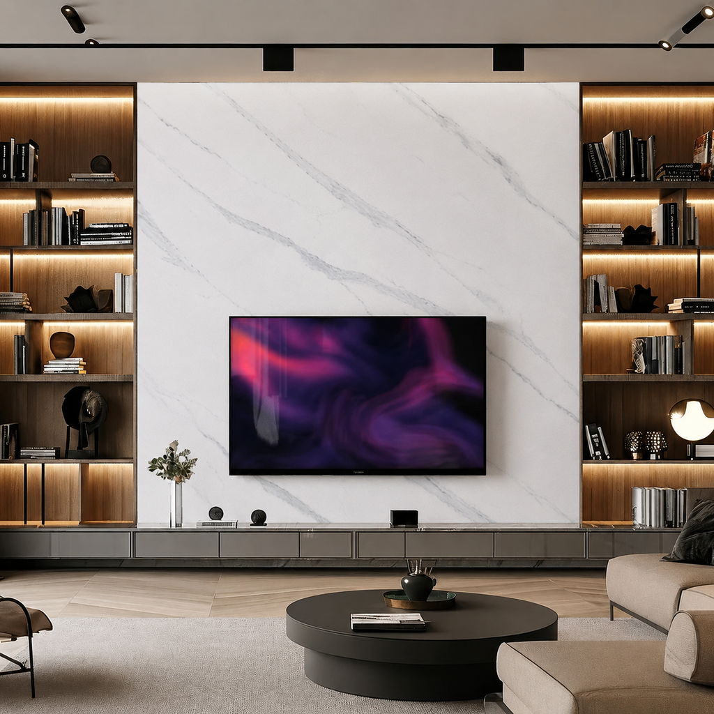 Polar White Marble PVC  Wall