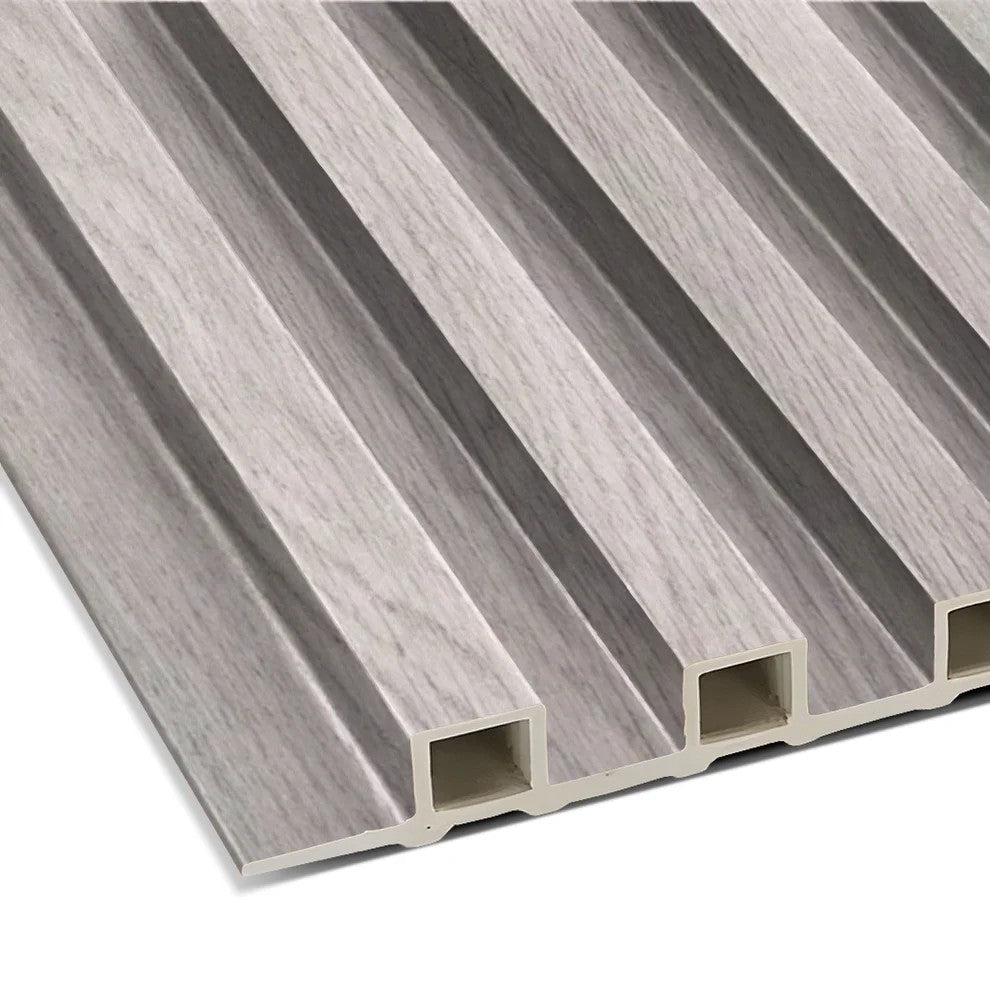 Light Driftwood Texture WPC Fluted Slat Wall Panel