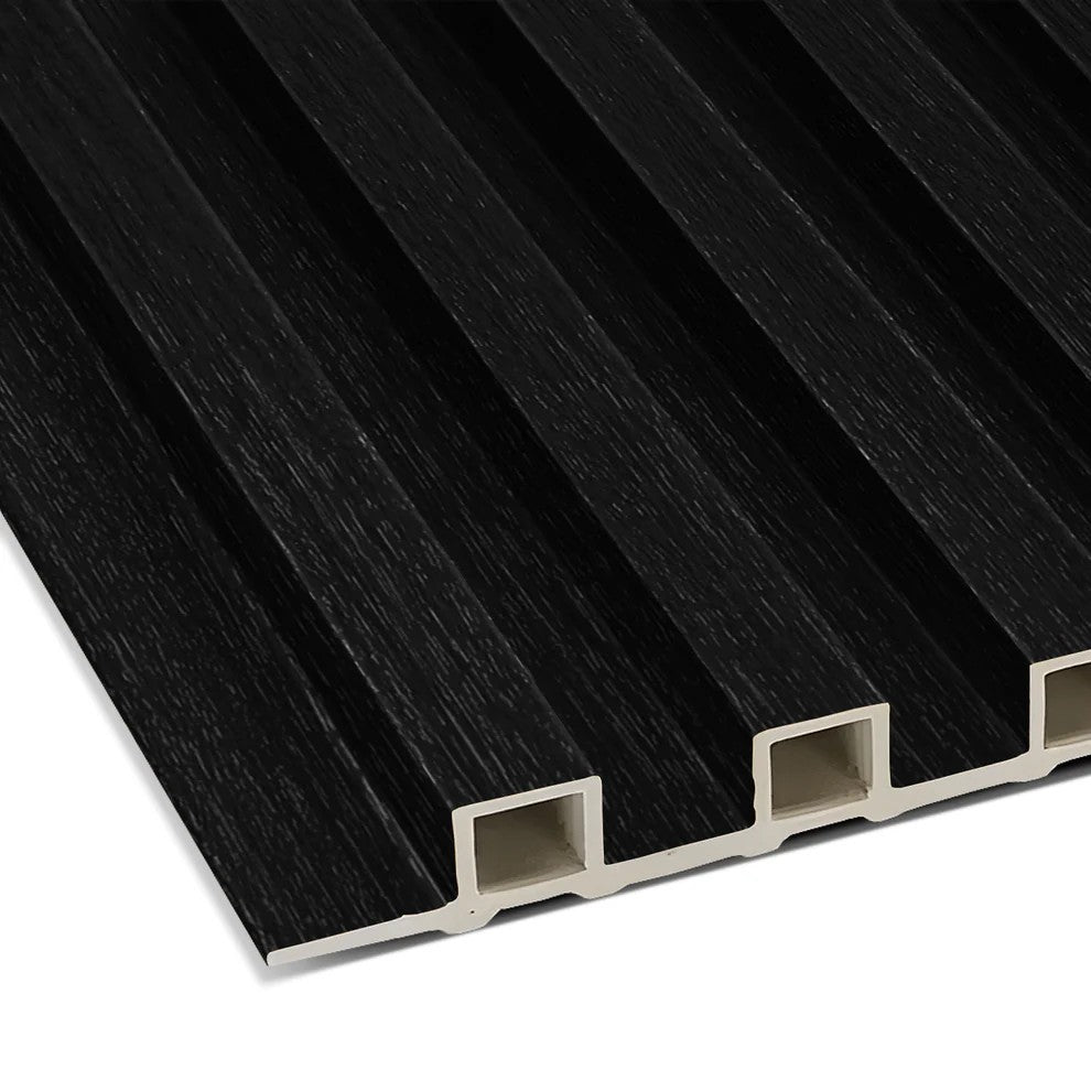 Black WPC Fluted Slat Wall Panel