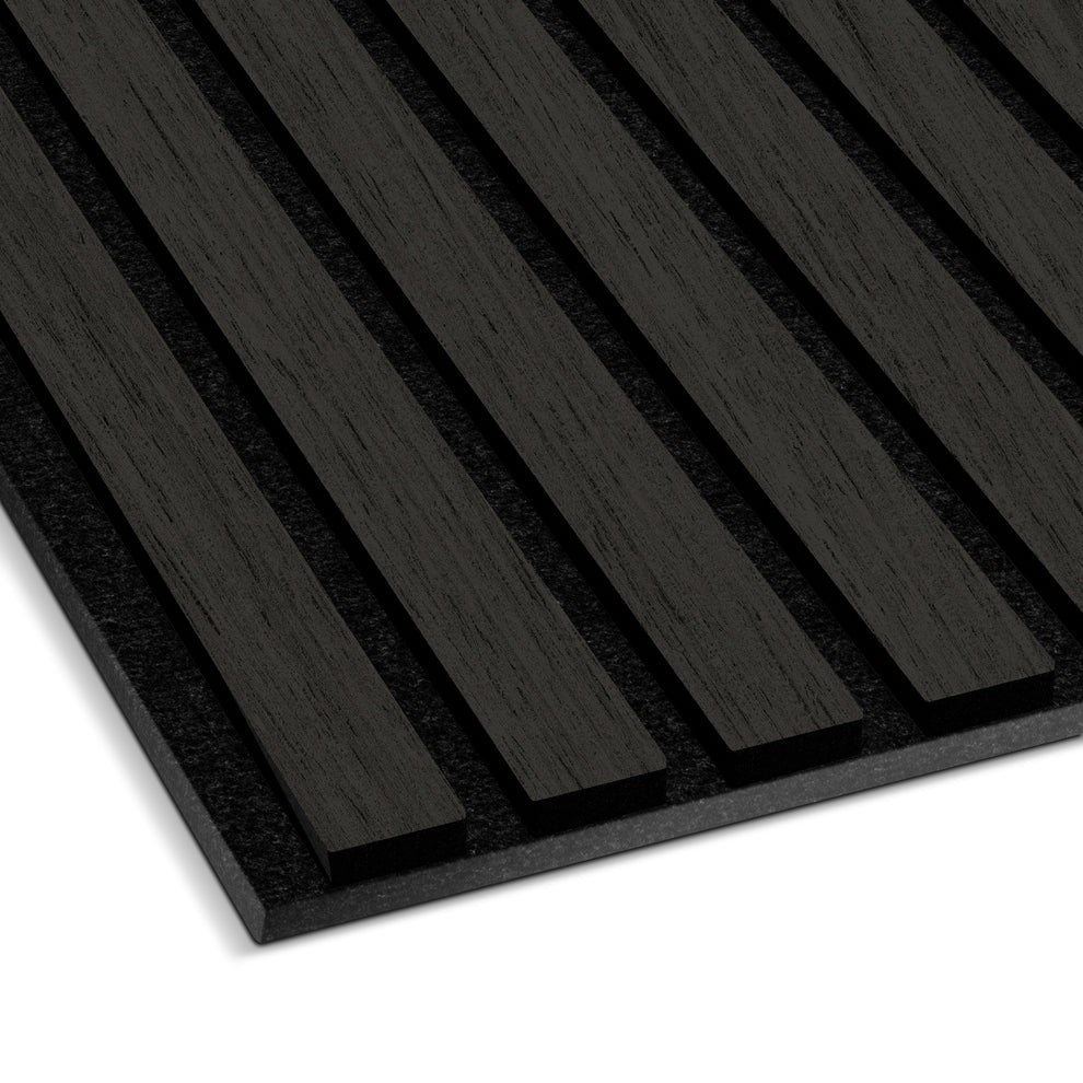 Black Ebony Acoustic Slat Wall Panel 8ft