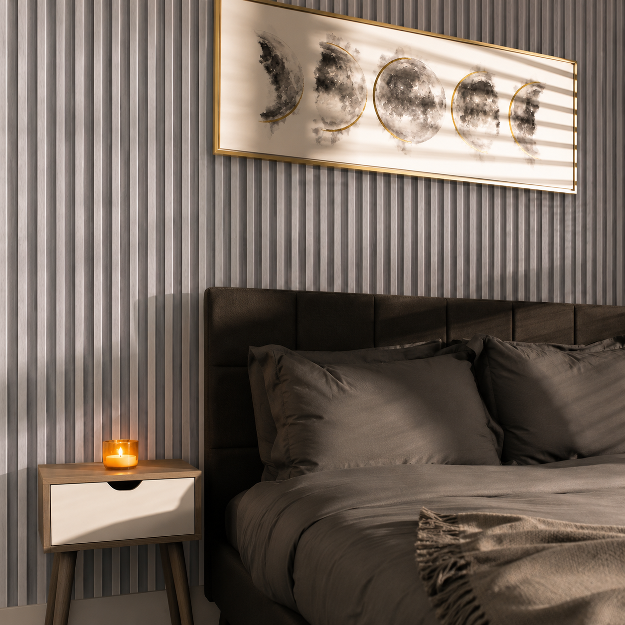 Light Driftwood Texture WPC Fluted Slat Wall Panel