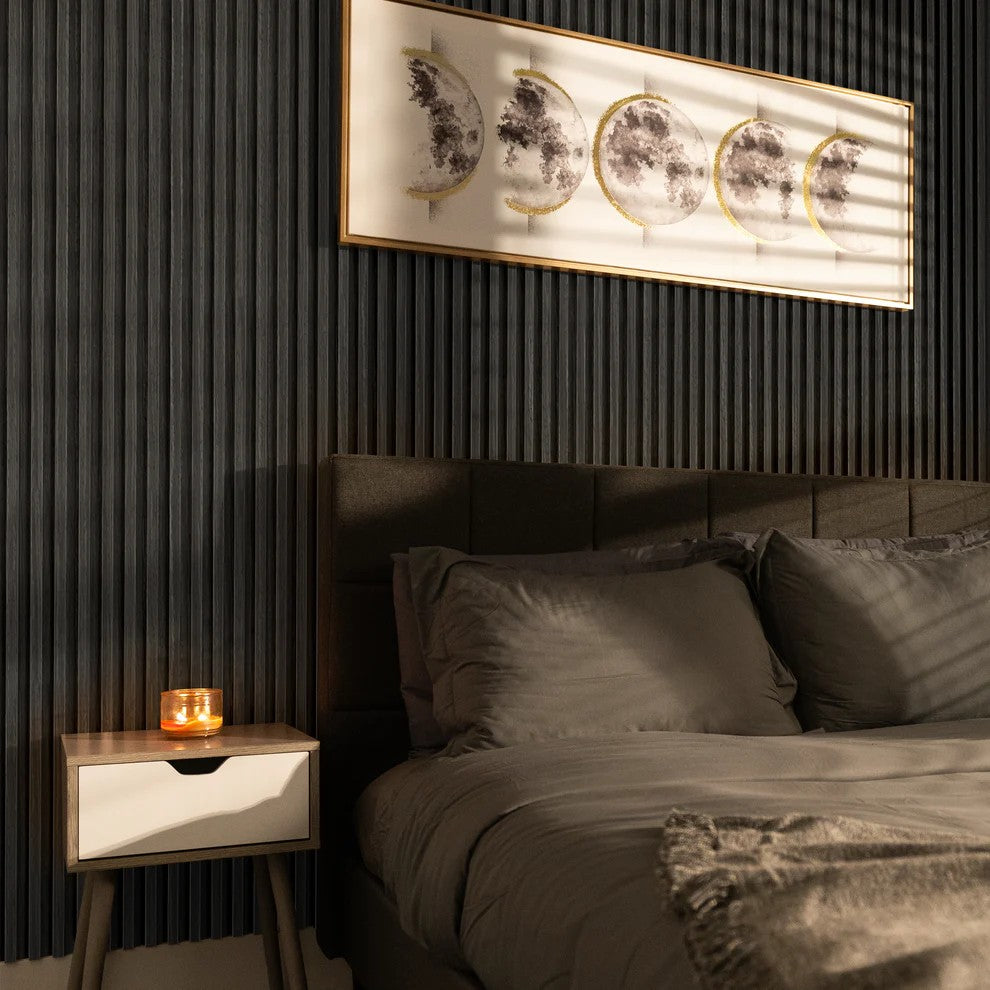 Black WPC Fluted Slat Wall Panel