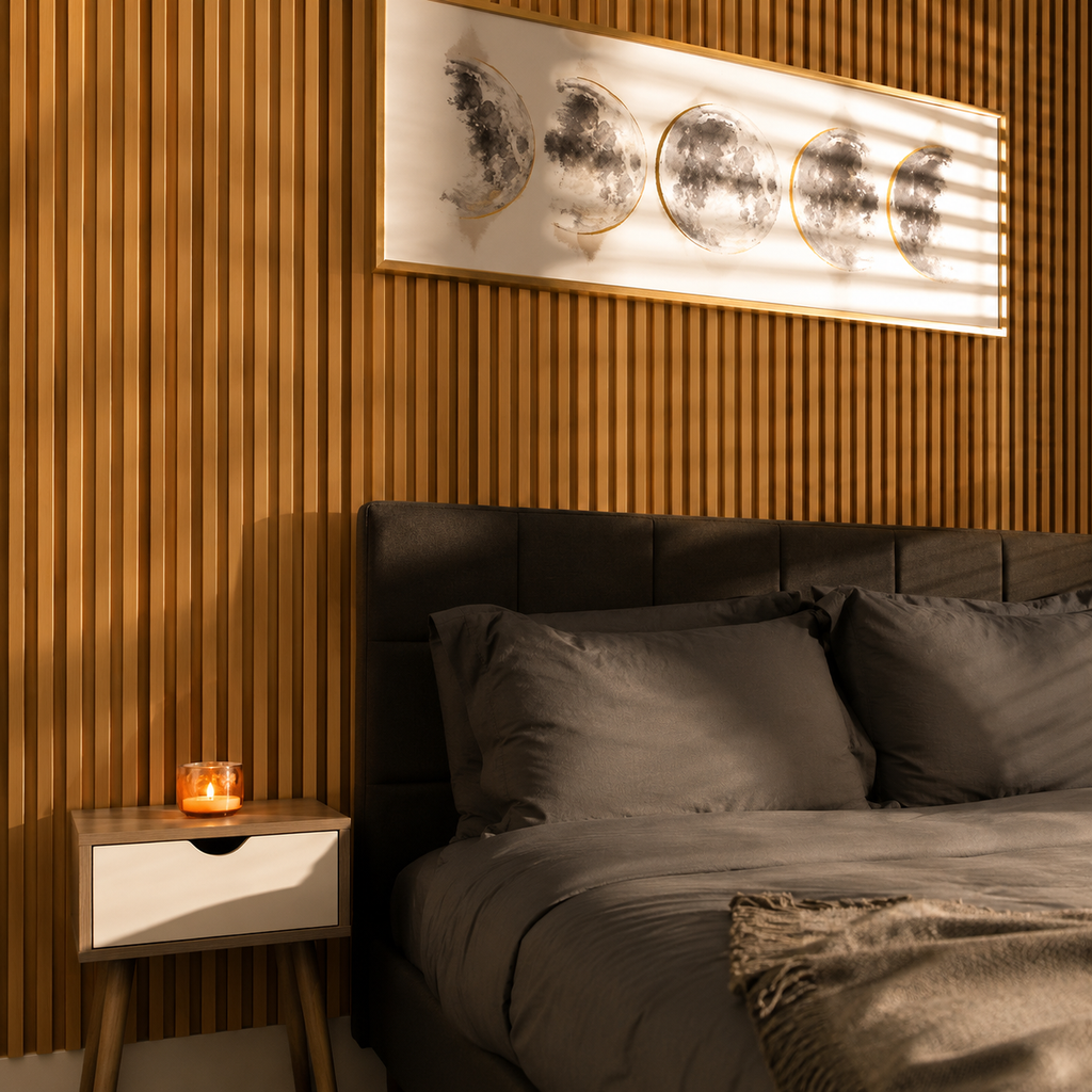 Natural Wood Color WPC Fluted Slat Wall Panel